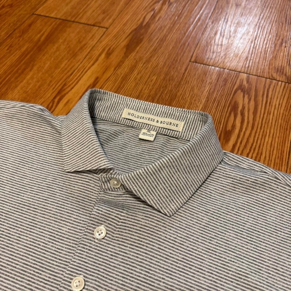 Holderness & Bourne Men's Shirt Striped Golf Polo Preppy G Hills Cup Size XL